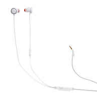 JBL Quantum 50 - White - Wired in-ear gaming headset with volume slider and mic mute - Hero